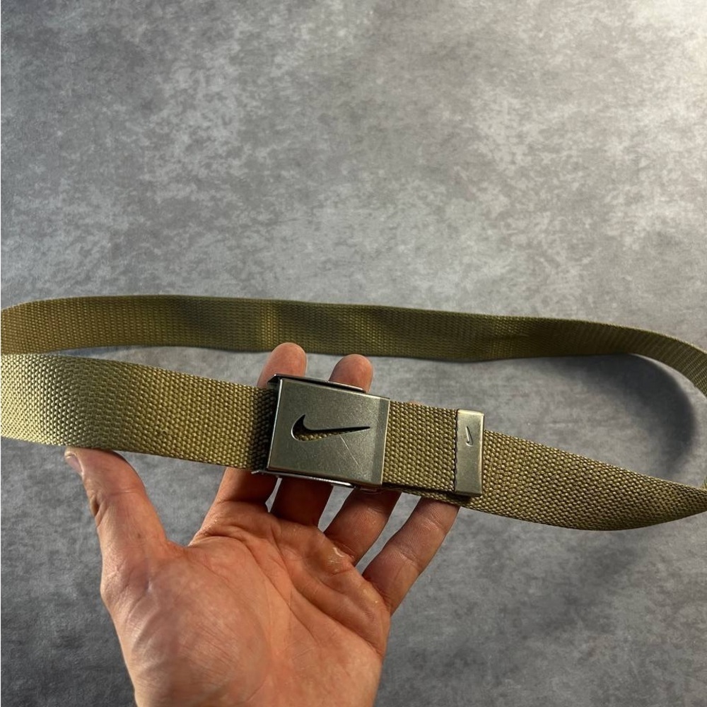 VTG Nike Canvas Strap Belt Tan Adjustable